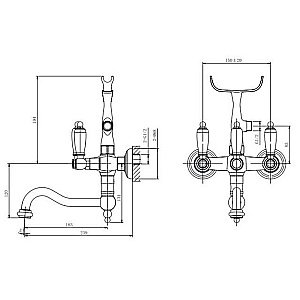 Смеситель для ванны Caprigo Adria Classic Metal 03M-510-crm хром купить в интернет-магазине сантехники Sanbest