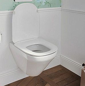 Унитаз подвесной Jacob Delafon Modern Life E21776RU-00 безободковый, с инсталляцией, с крышкой микролифт, белый/кнопка хром купить в интернет-магазине Sanbest