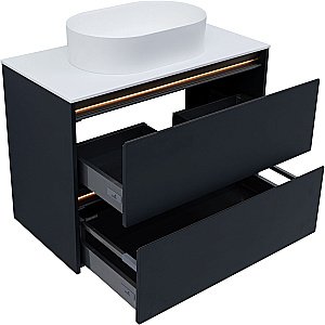 Тумба с раковиной Allen Brau Activity 90 1.34013.AM антрацит матовый/олива брашированная для ванной в интернет-магазине Sanbest