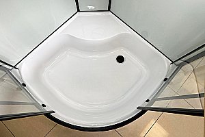 Душевая кабина Royal Bath FATO RB 100CK-T-BL 100 стекло прозрачное/профиль черный купить в интернет-магазине Sanbest