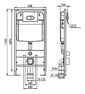 Инсталляция для унитаза Boheme 666 с кнопкой 664-MG матовое золото купить в интернет-магазине сантехники Sanbest