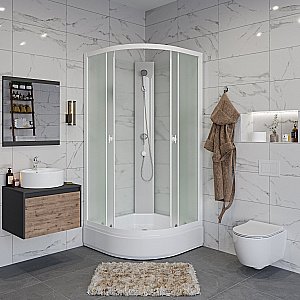 Душевая кабина Niagara Promo, P100/26/MT/BK, матовое стекло, 100x100 см купить в интернет-магазине Sanbest