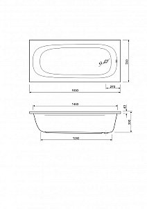 Ванна акриловая Cezares PIAVE-160-70-42-W37 купить в интернет-магазине Sanbest