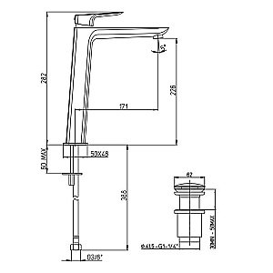 Смеситель для раковины PAINI Nove 09PZ211LLSR черный матовый купить в интернет-магазине сантехники Sanbest