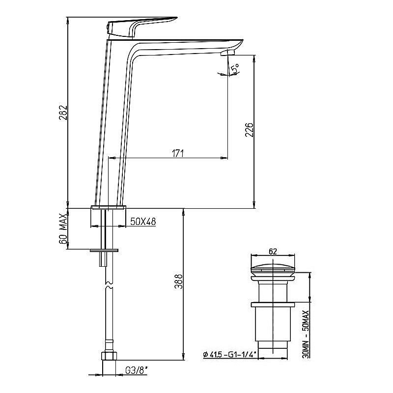 Смеситель для раковины PAINI Nove 09PZ211LLSR черный матовый купить в интернет-магазине сантехники Sanbest