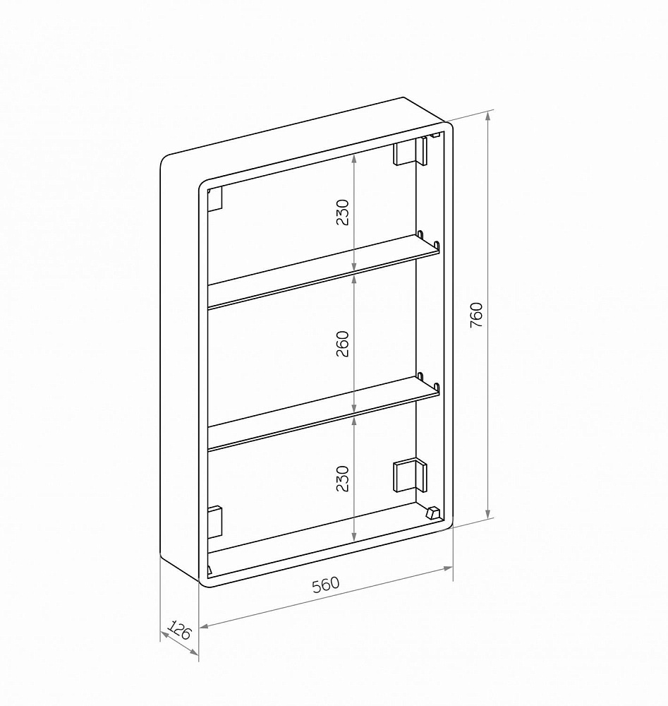 Зеркальный шкаф с подсветкой Art&Max PLATINO AM-Pla-600-800-1D-DS-F в ванную от интернет-магазине сантехники Sanbest