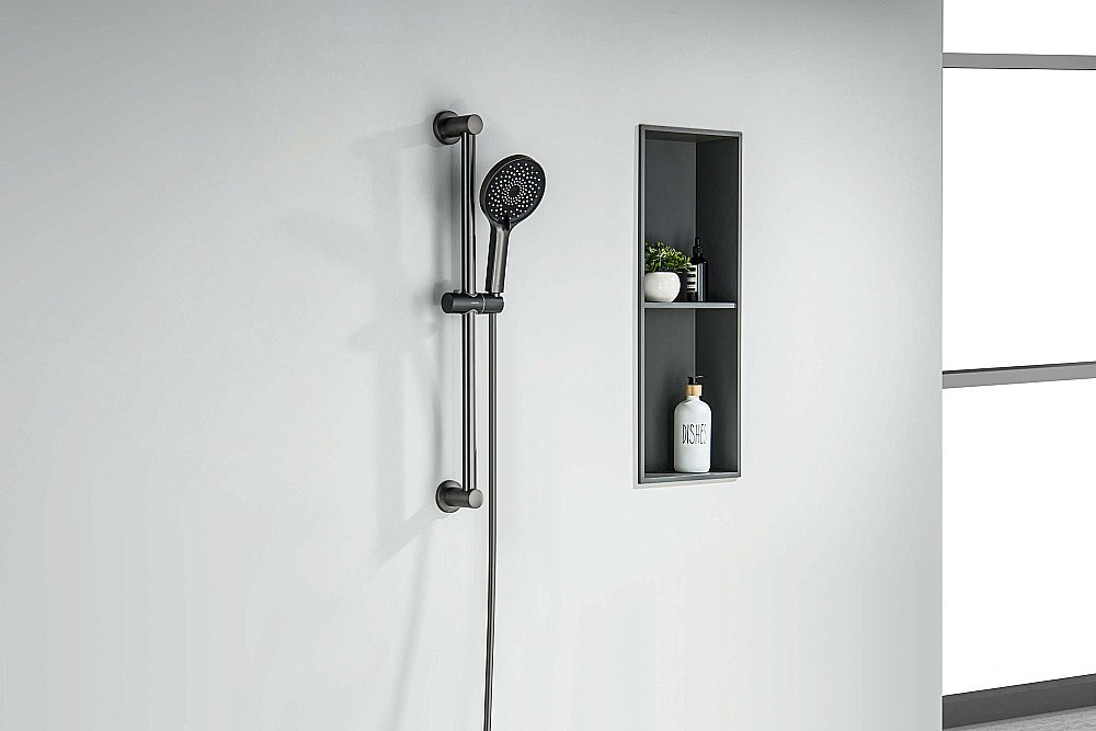 Душевой гарнитур Aquatek Лугано AQ2022BGM оружейная сталь купить в интернет-магазине сантехники Sanbest