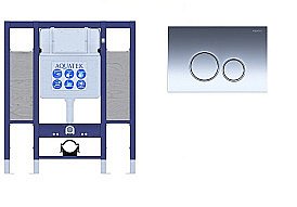 Инсталляция для унитаза Aquatek INS-0000015 с кнопкой KDI-0000018 Хром купить в интернет-магазине сантехники Sanbest