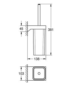 Туалетный ершик Grohe Selection Cube 40857000 купить в интернет-магазине сантехники Sanbest