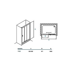 Душевая дверь Koller Pool TREND TT90C 90 стекло прозрачное купить в интернет-магазине Sanbest
