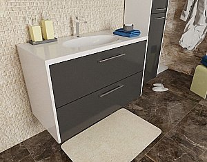 Тумба с раковиной Эстет Vegas 100 белая для ванной в интернет-магазине Sanbest