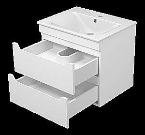 Тумба с раковиной Misty Бриз - 60 П-Бри-09060-012Я белая для ванной в интернет-магазине Sanbest