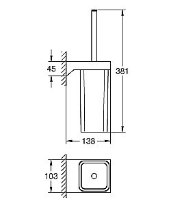 Туалетный ершик Grohe Selection Cube 40857000 купить в интернет-магазине сантехники Sanbest