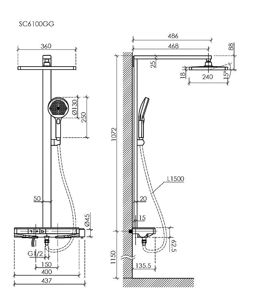Душевая система Sancos Vos SC6100CH хром купить в интернет-магазине сантехники Sanbest