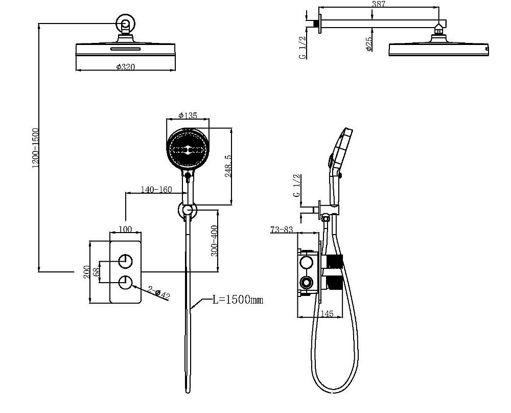 Душевая система Vincea Domus VSFW-5DM0CH хром купить в интернет-магазине сантехники Sanbest