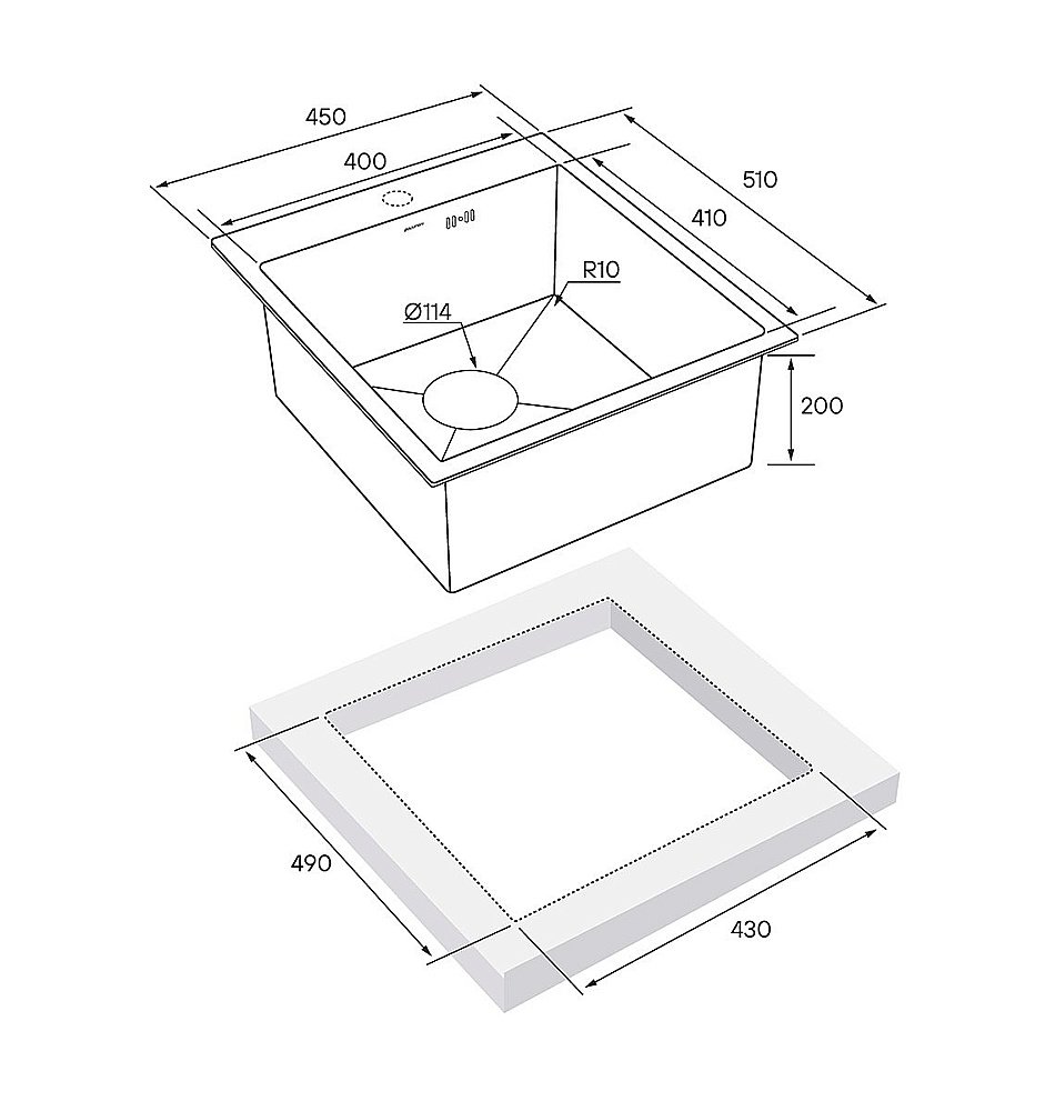 Мойка кухонная Paulmark FAVOR PM214551-BG брашированное золото купить в интернет-магазине сантехники Sanbest