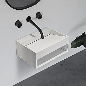 Тумба с раковиной ABBER Stein AS2645-0.8 белая матовая для ванной в интернет-магазине Sanbest