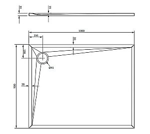Душевой поддон из искусственного камня Omnires STONE90/100BL черный матовый купить в интернет-магазине Sanbest