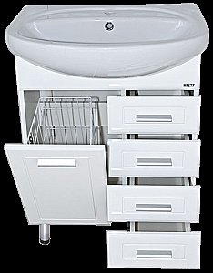 Тумба с раковиной с Б/К напольная Misty Стелла 65 белая для ванной в интернет-магазине Sanbest