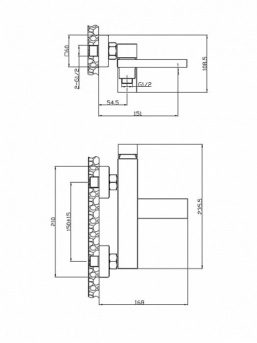 Смеситель для ванны Agger Great A2810044 купить в интернет-магазине сантехники Sanbest