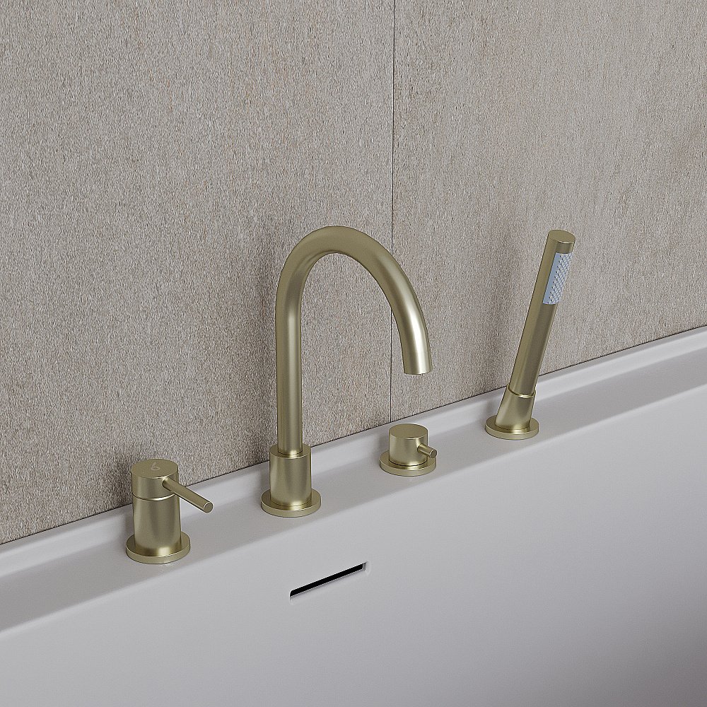 Смеитель для ванны Oliveeka Y OL-669017-BG золото матовое купить в интернет-магазине сантехники Sanbest