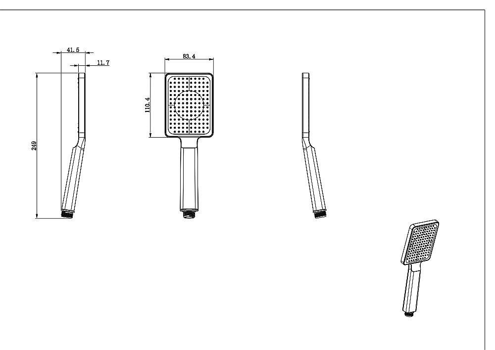 Душевая лейка WONZON & WOGHAND, Хром (WW-981353-CR) купить в интернет-магазине сантехники Sanbest