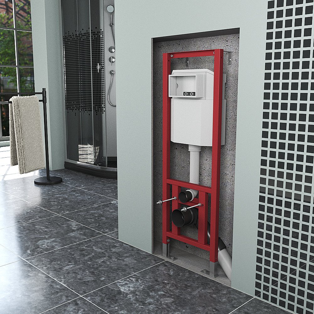 Инсталляция для унитаза D&K DI8640116 кнопка белая купить в интернет-магазине сантехники Sanbest