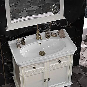 Тумба с раковиной Опадирис КАНТАРА 00-00007479 85 слоновая кость для ванной в интернет-магазине Sanbest