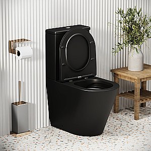 Унитаз Grossman Color GR-4480BMS безободковый, с крышкой микролифт, с бачком, черный матовый купить в интернет-магазине Sanbest