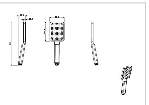 Душевая лейка WONZON & WOGHAND, Хром (WW-981353-CR) купить в интернет-магазине сантехники Sanbest