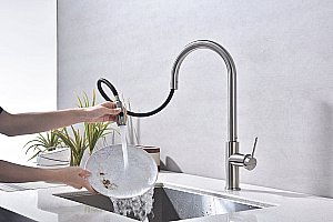 Смеситель для кухни Paulmark Galant Ga213077-BS брашированная сталь купить в интернет-магазине сантехники Sanbest