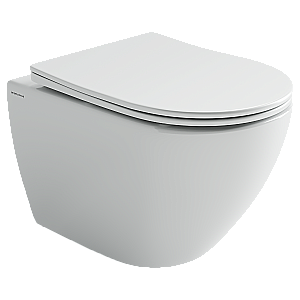 Унитаз подвесной Ceramica Nova Mia CN1805T белый, безободковый, с крышкой микролифт, слив торнадо купить в интернет-магазине Sanbest