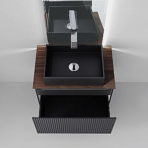 Тумба с раковиной Jorno Strong 80 антрацит для ванной в интернет-магазине Sanbest