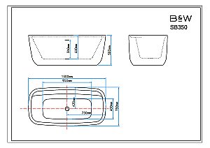 Ванна Black&White Swan 150х75 SB350 белая купить в интернет-магазине Sanbest