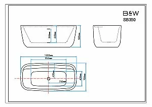 Ванна Black&White Swan 150х75 SB350 белая купить в интернет-магазине Sanbest