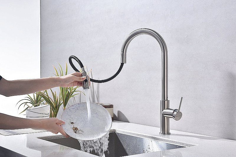 Смеситель для кухни Paulmark Galant Ga213077-BS брашированная сталь купить в интернет-магазине сантехники Sanbest