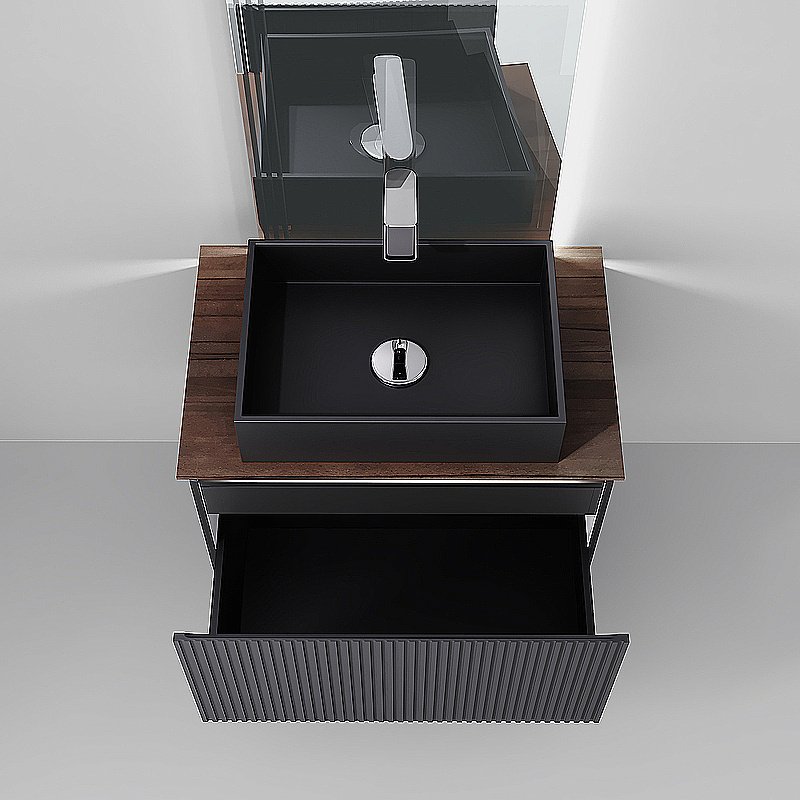 Тумба с раковиной Jorno Strong 80 антрацит для ванной в интернет-магазине Sanbest