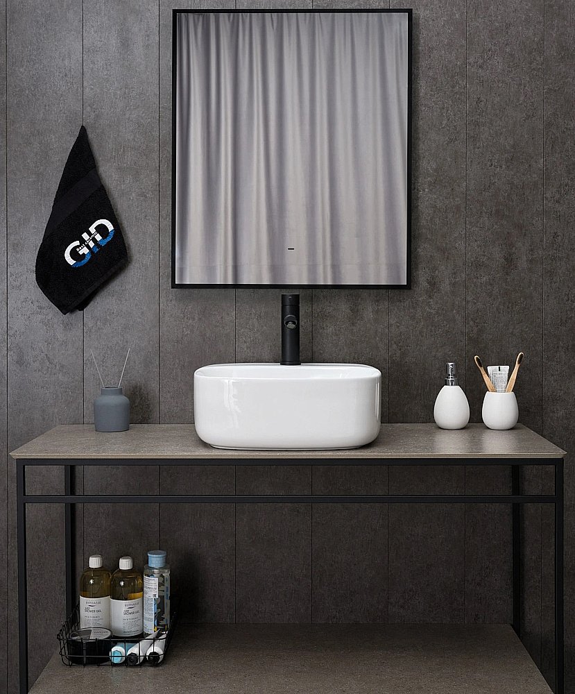 Раковина накладная Gid Geometrico 42 N9284 51219 белая купить в интернет-магазине Sanbest