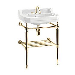 Консоль с раковиной Burlington Edwardian B5 3TH золото для ванной в интернет-магазине сантехники Sanbest