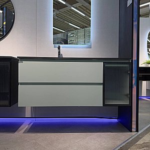 Тумба с раковиной Orans 2055120L2GC 120 серо-зеленая матовая для ванной в интернет-магазине Sanbest