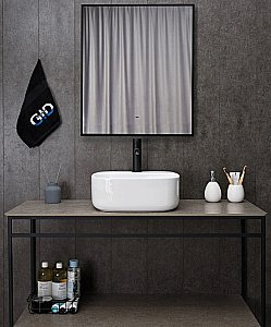 Раковина накладная Gid Geometrico 42 N9284 51219 белая купить в интернет-магазине Sanbest