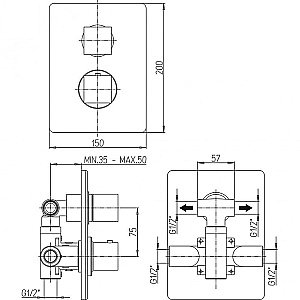 Смеситель для ванны PAINI Grazia 21CRSET26911THBATH хром купить в интернет-магазине сантехники Sanbest
