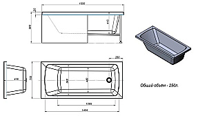 Ванна акриловая TIMO RITTA15570 155х70 белая купить в интернет-магазине Sanbest
