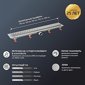 Душевой лоток PAINI Medium CH550MC 55 черный матовый купить в интернет-магазине Sanbest
