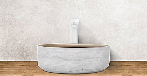 Раковина накладная WeltWasser WW ELBACH 3134 LSWG 35,5 золотая с белым купить в интернет-магазине Sanbest