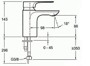 Cмеситель для раковины Jacob Delafon ALEO+ E72313-CP купить в интернет-магазине сантехники Sanbest