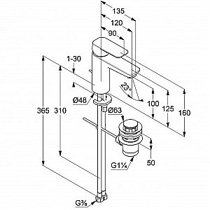 Смеситель для раковины Kludi Pure&Style 402903975 черный купить в интернет-магазине сантехники Sanbest