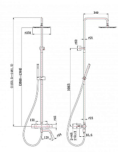 Душевая система BelBagno Etna ETN-VSCM-T-IN сатин купить в интернет-магазине сантехники Sanbest