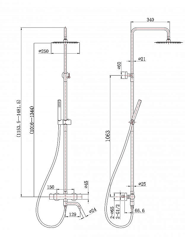 Душевая система BelBagno Etna ETN-VSCM-T-IN сатин купить в интернет-магазине сантехники Sanbest