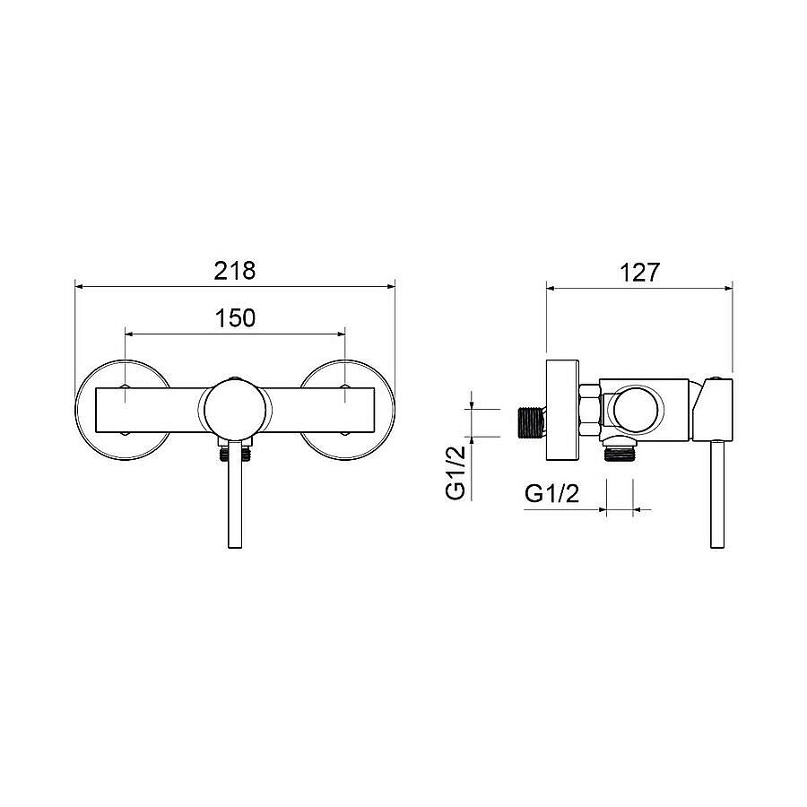 Смеситель для душа Aquatek Европа AQ1360CR хром купить в интернет-магазине сантехники Sanbest